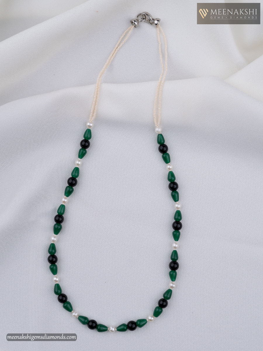 3 Layer Natural Quartz Beads Necklace, Green