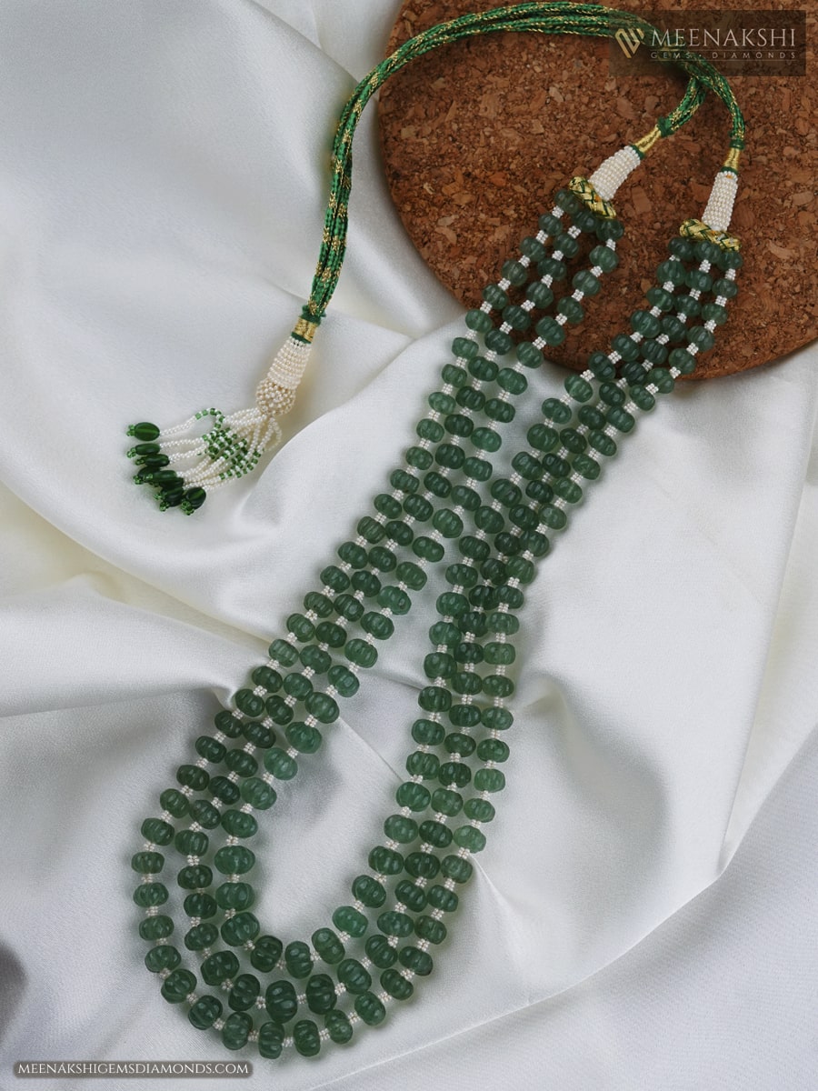 Buy the White and Green Beaded Mens Necklace | JaeBee Jewelry