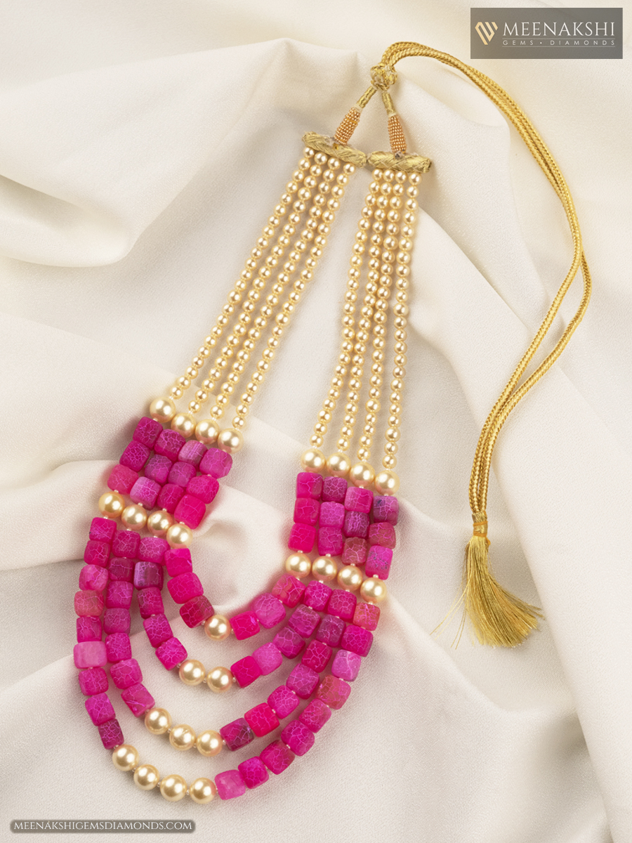 Buy Pink Bead Plaited Necklace KALKI Fashion India