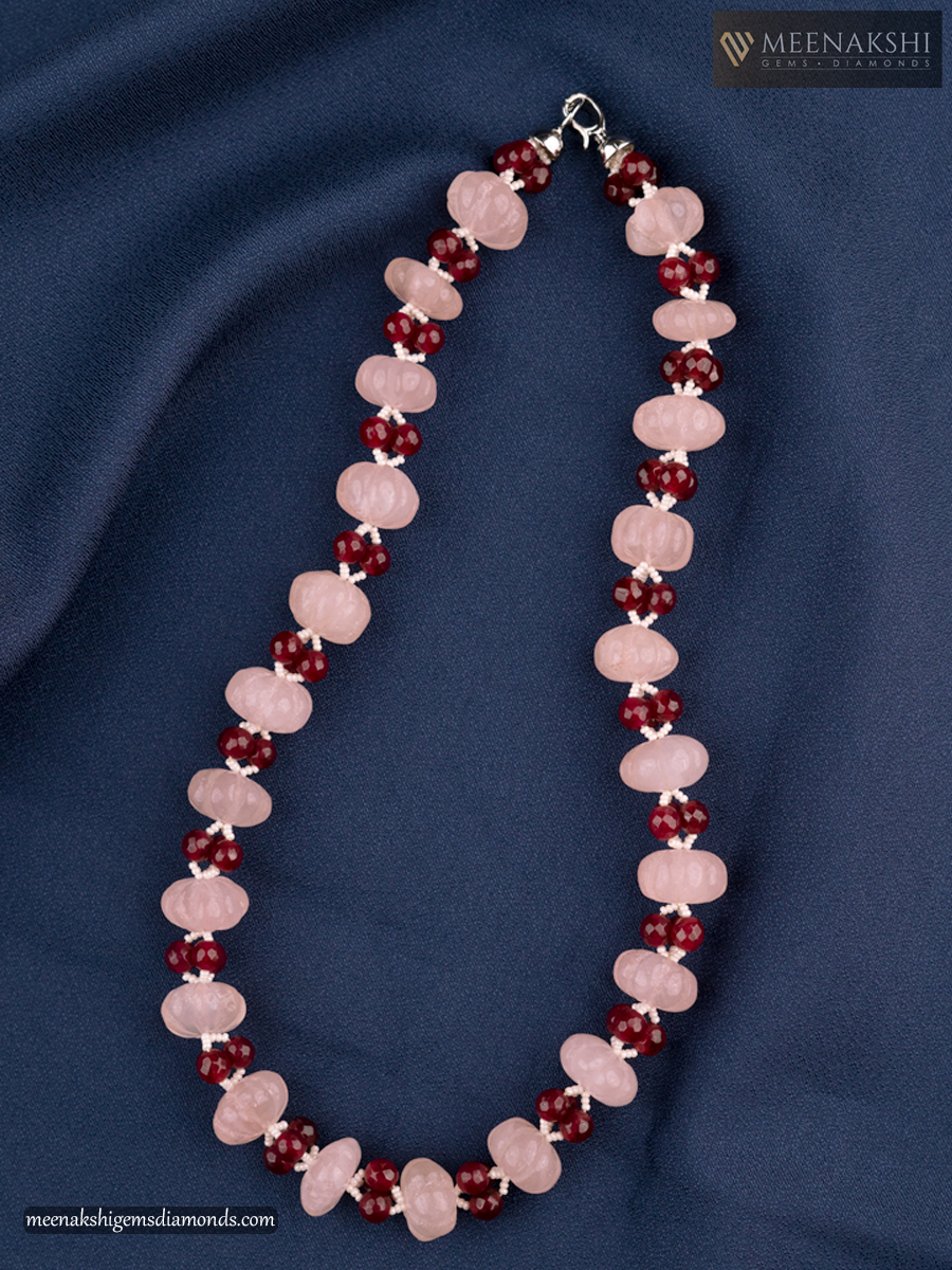 Rose Quartz Stainless Steel Necklace |